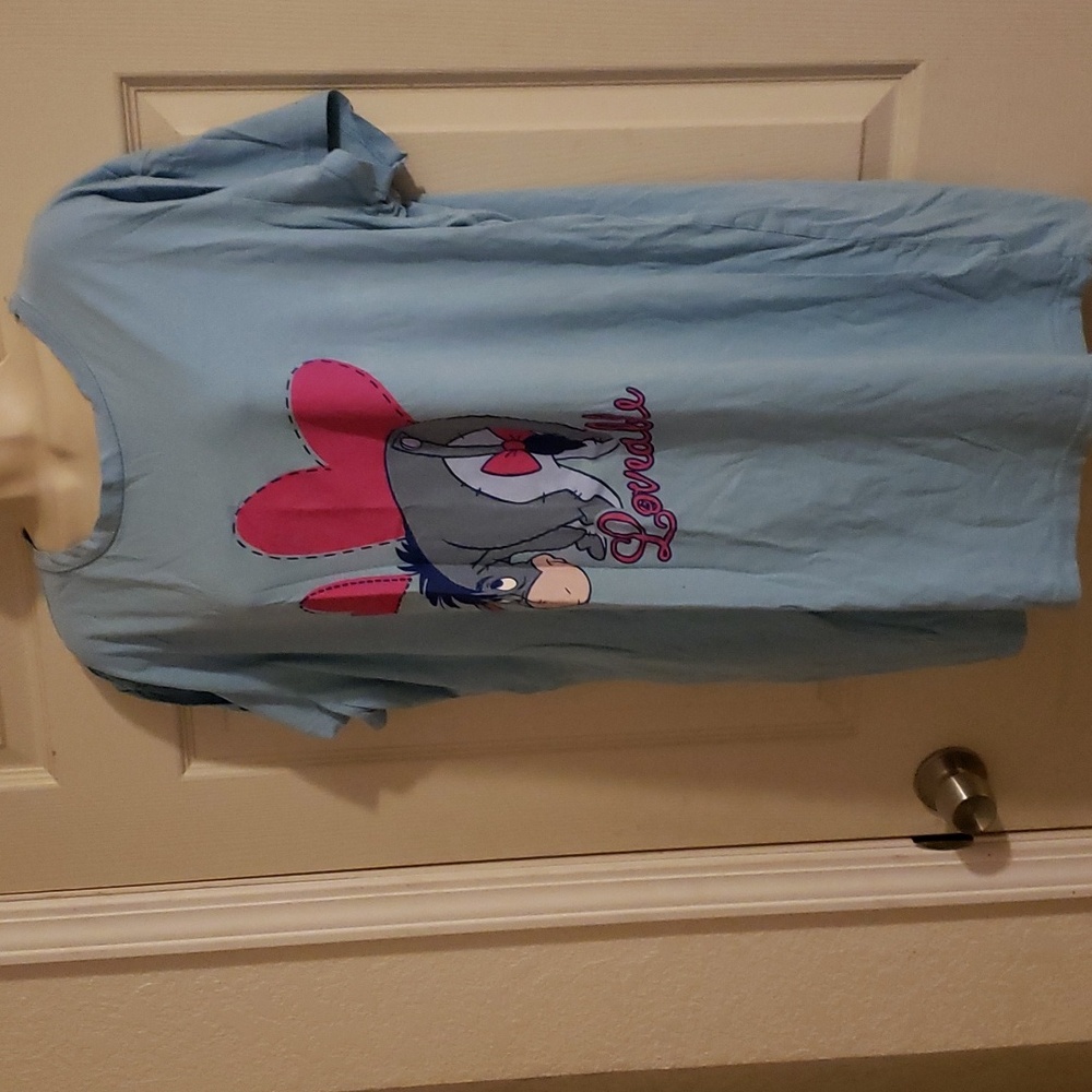 Women's Size 2X Powder Blue Eeyore Disney Novelty T-shirt MUST BUNDLE 3 ITEMS